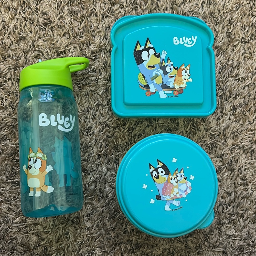 Zak Design - Bluey 3 Piece Set - Bottle - Container - New
